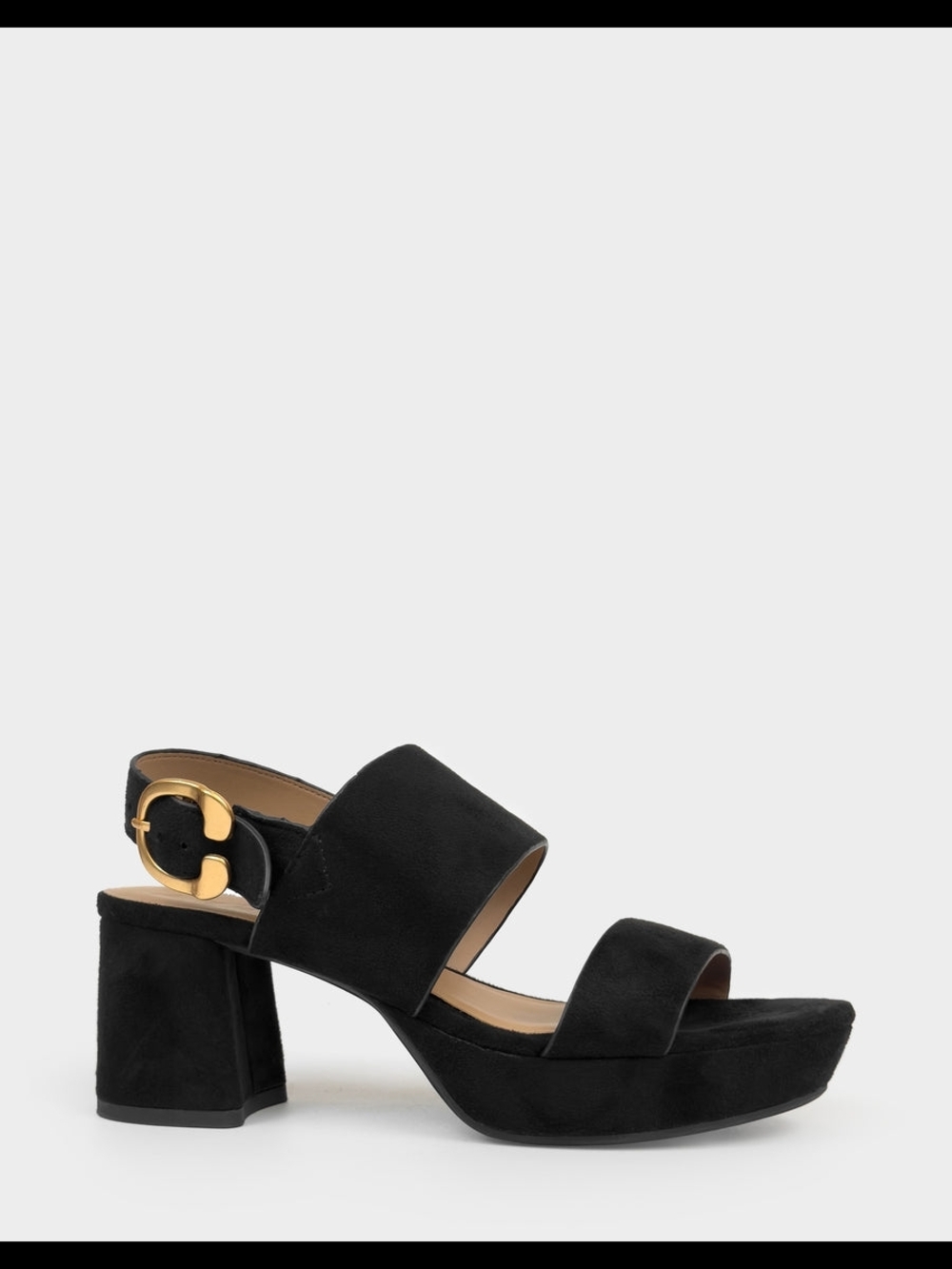 AEROSOLES Black Suede Platform Sandals